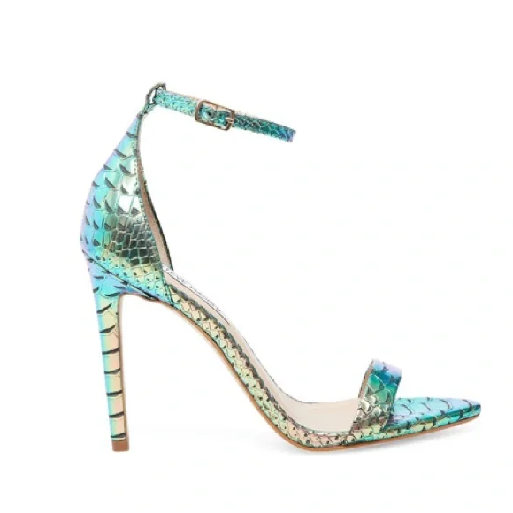 Steve Madden Shoes Steve Madden Sanes Turquoise Snake Heels